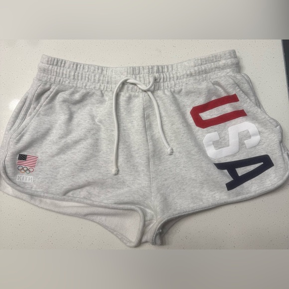 Kith Gray USA Women's Athletic Shorts - Picture 1 of 5